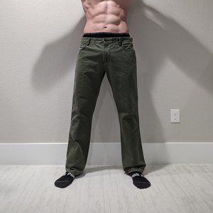 Tommy Hilfiger Men's Custom Fit 5-Pocket Twill Pants Olive 33x34